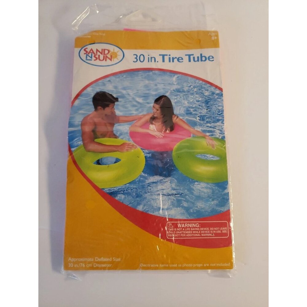 Sand N Sun 30 In Swim Ring Inflatable Tire Tube Round Color Yellow